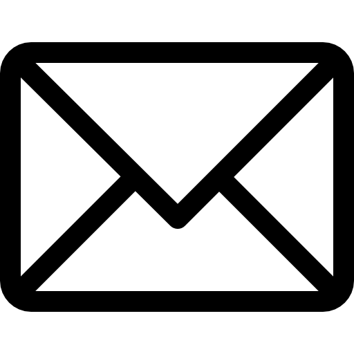 icoon van een envelop in omlijning zwart